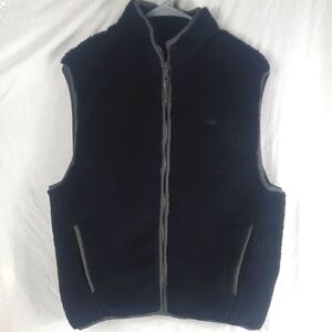 Levi's Fleece Mens Vest Medium Black Gray Sleeveless Zip Front